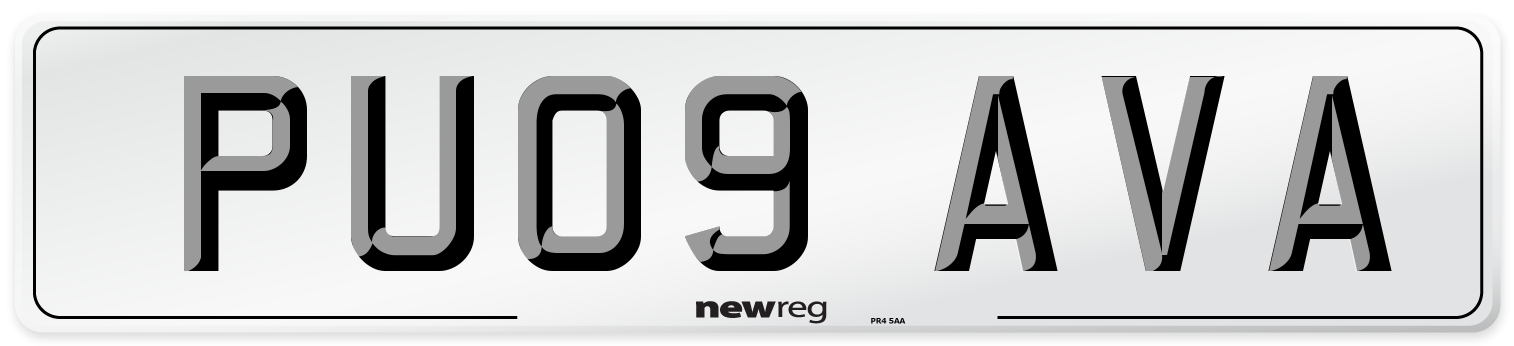 PU09 AVA Number Plate from New Reg